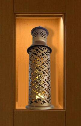Vandana Collection Cylindrical Lantern with Intricate Pattern T Light Iron 1 - Cup Tealight Holder