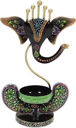 Ansh Handicrafts Metal Lord Ganesha Designer Tealight Candle Holder Aluminium 1 - Cup Candle Holder