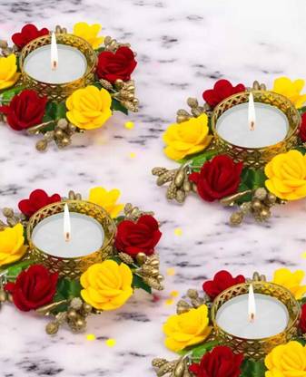 CRAFTSAI EXPORTS Wooden Tealight Holder Set