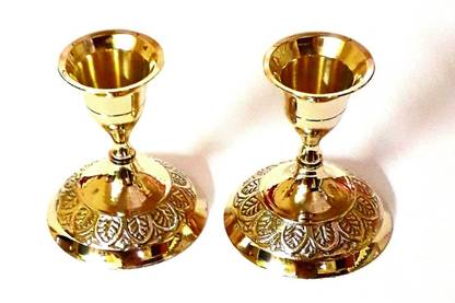 Rkexports Brass Candle Stand Brass Candle Holder Set