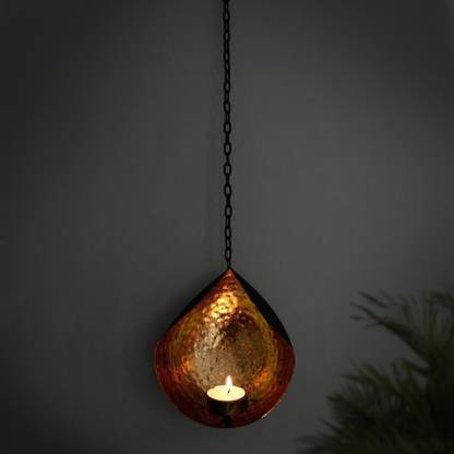 TIED RIBBONS Wall Hanging Tealight Candle Holder with Chain Iron Candle Holder Set