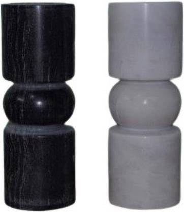 spadeit Marble Candle Stand Marble 2 - Cup Candle Holder Set