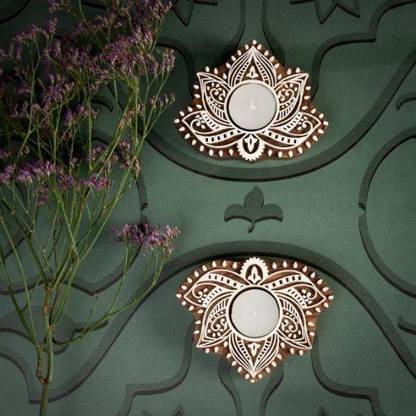 KHORANIAS K-leftlight-19 Wooden 1 - Cup Tealight Holder