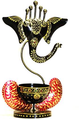 Mehra Industries Tealight or Candle Holder Stand Idol Showpiece- Perfect Table Decor Iron 1 - Cup Tealight Holder