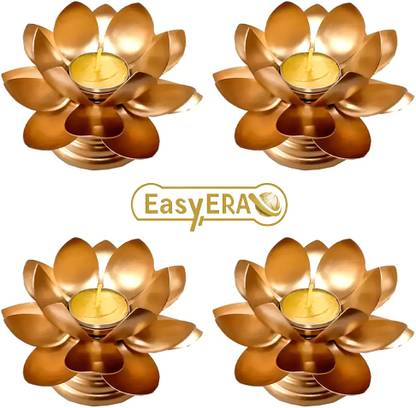 Easyera Decorative Iron Lantern Tealight Holder Items for Home Decor Living Room Iron 4 - Cup Candle Holder