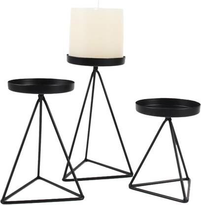 Lyla Iron Geometric Candle Holder Stand Candlestick Bathroom Decor Black S Iron Candle Holder