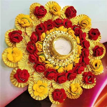NooElec Seeds India Tealight Candle Rangoli Mat for Diwali, Navratri,Festival Home Decoration Steel 1 - Cup Tealight Holder