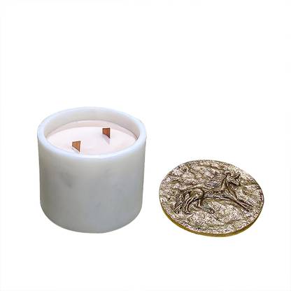 IZZHAAR Greek Mystery - Marble Candle Jar, Candle, Luxury Candle, Soya Wax Candles Marble 1 - Cup Candle Holder