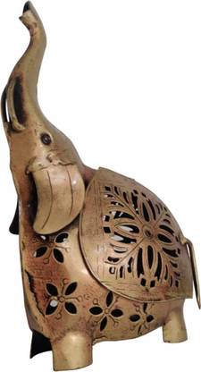 Vandana Collection Elephant Tea Light Holder Traditional, Handcrafted Iron 1 - Cup Tealight Holder
