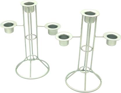 Master Piece Crafts Menorah / Metal Pillar Candle Stick holder / Wedding Event Candelabra Iron 2 - Cup Candle Holder Set