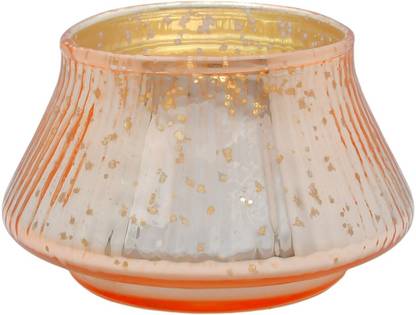 HB Overseas Red Mercury Glass Tea Light Holder in Assorted Color Glass Tealight Holder