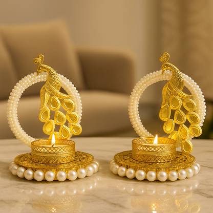 UNIQUE ART Can2 Cast Iron 2 - Cup Tealight Holder Set