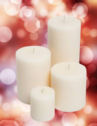 BREVVA Vanilla Scented Pillar Candles Set of 4 Candle