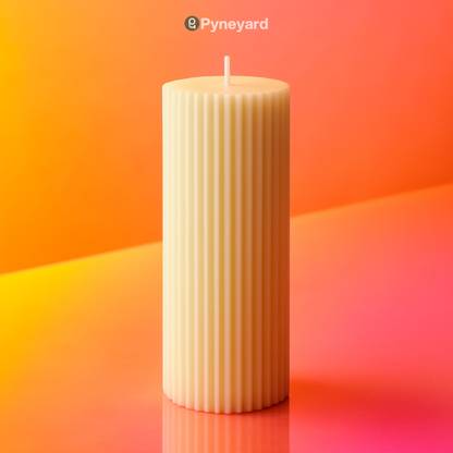 Pyneyard French Vanilla Ribbed Scented Pillar Candle