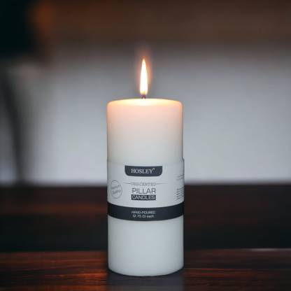 Hosley Unscented Soy & Paraffin Wax Candles Perfect for Home|90 Hours Burn Time|6 Inch Candle