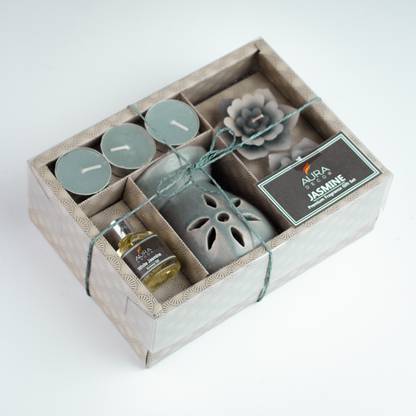 AuraDecor Diffuser Gift Set with 3 Tealight, 2 Floating & Aroma Candle