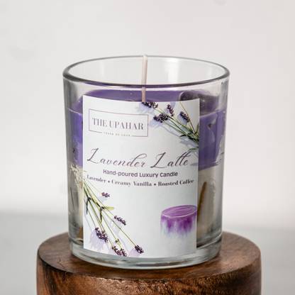 The Upahar Lavender Latte Candle Gel Wax Ice Cube + Soy Wax 180 ML Candle