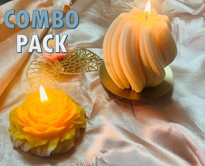 Serenity [ Combo Pack]Designer Swirl and Rose candle Candle