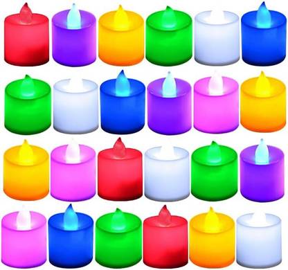 SIYAA Flameless Tealight Candles - 7 Color Changing Battery Operated Led Tea Lights Candle