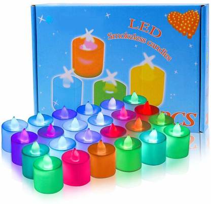 Left brain creation Battery Color Changing Tea Lights, Pack of 24, 7 Colors Candle