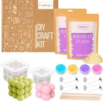 Craftinger DIY Candle Making Kit with 2 Moulds Candle