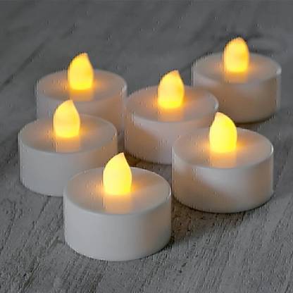 Ozzcraft LED Tea Light flameless Candles, Decorative Candles Battery Operated LED Candles, Flickering Tealight Candles, Pack of 6, Warm White Candle Candle