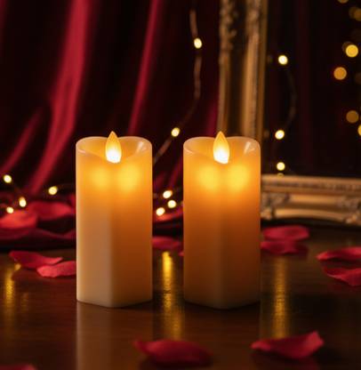 OMSAI ENT Romantic Heart Shaped LED Flameless & Smokeless Swing Candles Home Decor Candle