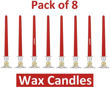 Sauran Pack of 8 Unscented Dripless Taper Candles ?20W x 250H Millimeters WC30.2 Candle