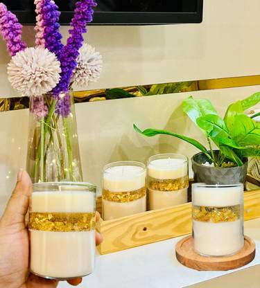 Cozy corner Scented Candles in Transparent Material Glass Body, Wooden Lid Jar is Reusable Candle