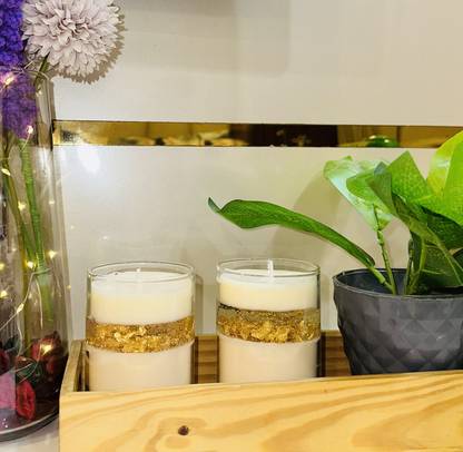 Cozy corner Scented Candles in Transparent Material Glass Body, Wooden Lid Jar is Reusable Candle