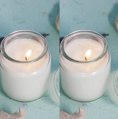 Oceanbless Scented White Jar Candle Candle