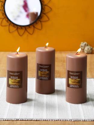 Hosley Rustic Sandalwood Fragrance Soy & Paraffin Wax|90 Hours Burn Time|6 Inch Candle