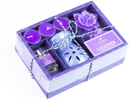 AuraDecor Diffuser Gift Set with 3 Tealight, 2 Floating & Aroma Candle