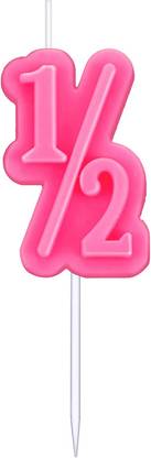 Selibration 1/2 Year Old Number Cake Candle (Pink) (Pack of 1) Candle