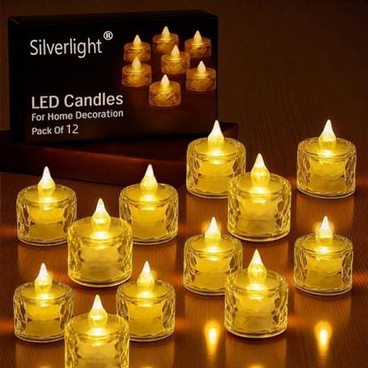 Silverlight Led TeaLight Candles Artificial Home Decoration Birthday Anniversary Festival Candle