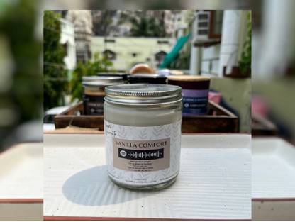 Kippls Vanilla Comfort jar Candle For Home Decoration Candle