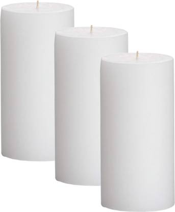 GOZZTOM Piller Candles Smoke Less Non-Scented White (2X4 Inch) Candle