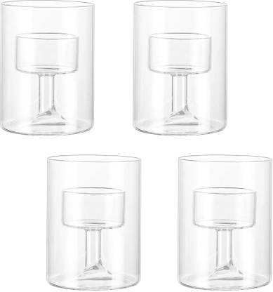 cRAFTRY Floating Cylinder Glass Candle Holders: Illuminate Your Table Candle