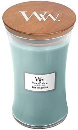 WoodWick Blue Java Banana 22 oz Large Hourglass Jar Candle Candle