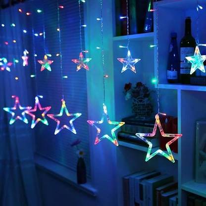 Vespa ® 12 Stars Curtain String Lights, Window Curtain Lights Candle