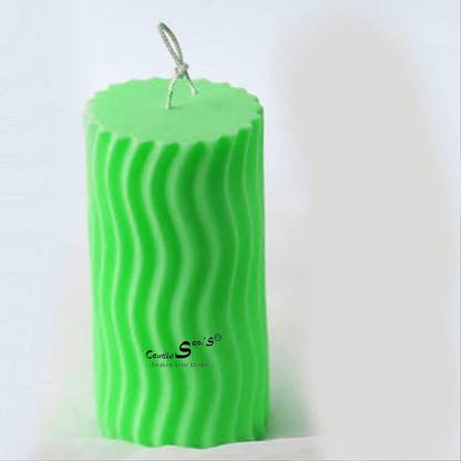 Be Calm piral Ribbed Round Pillar Candle, Scented Ribbed Candles, Soy Wax Candles Candle