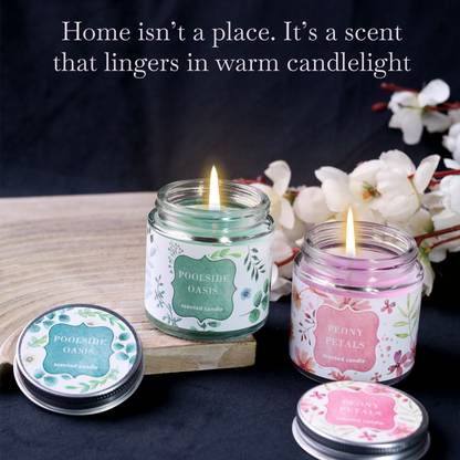 Devayam Twin Glass Jar-Metal Lid Candle, Pure-04 Candle