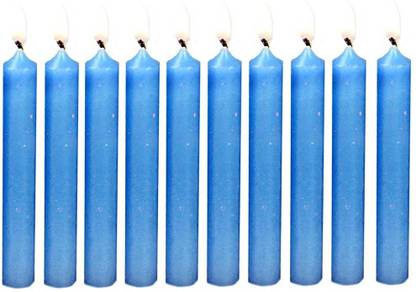 Parkash Candles Chime Candles Set of 10 | Ritual Candles | Spell Candle | Unscented (LIGHT BLUE) Candle