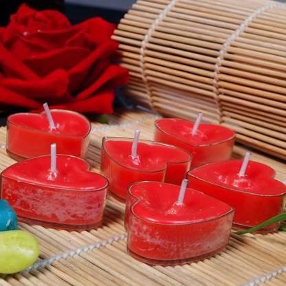 Paperholic Creations Heart Shape Pure Paraffin Wax Smokeless, Daily Use, Multi-Purpose Decoration Candle