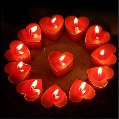 Mlight Tealight Candles, Romantic Heart-Shaped Candles for Anniversary Valentine's Day Wedding Birthday Christmas Decorations (Red) Candle