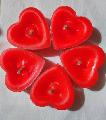 Saminani Heart shape decorative candles. Pack of 12 Candle