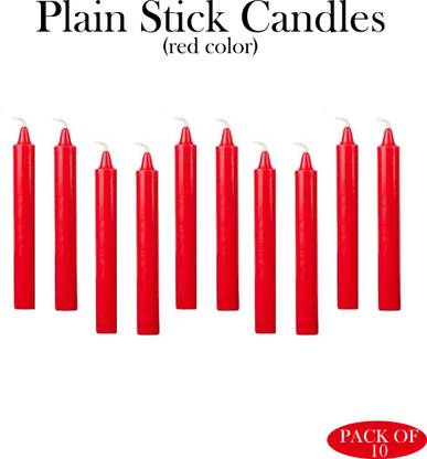 Kanhaxy Pvt ltd Diwali Candle, Plain Red Stick Candles for Diwali Decoration, Festivals Candle
