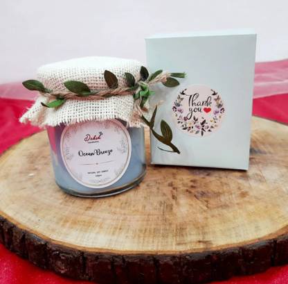 Daksh CandleArts Premium Ocean Breeze Scented Soy Jar Eco-Friendly, Handmade Candle