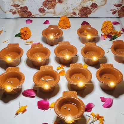 ZURU BUNCH Water Sensor LED Magic Diya Flameless & Smokeless Tea Light Candles for Diwali Candle