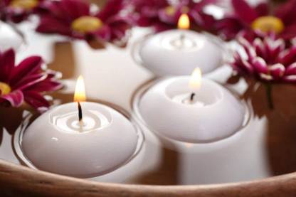 Ein Sof Wax Floating Candles (Pack of 20) Unscented Large Candle, Burns 6+ Hours (White) Candle
